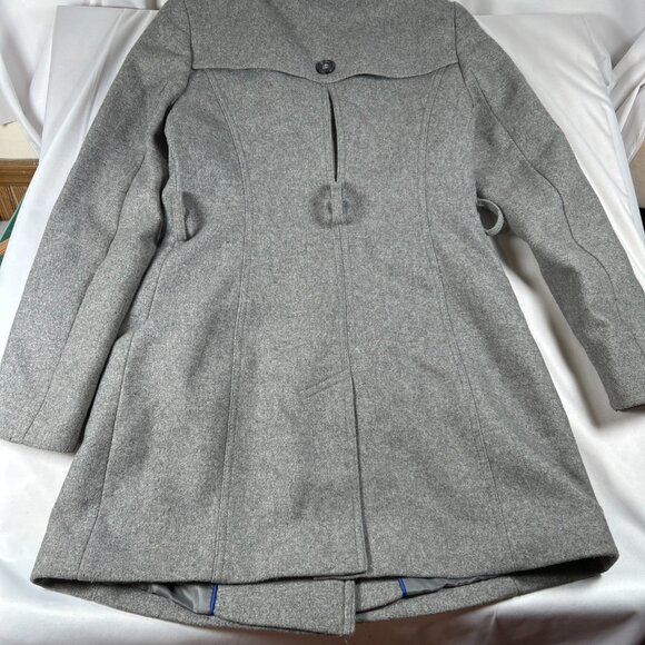 Gently Loved DKNY Women's Size 0 Double-Breasted gray Peacoat Zip Pockets READ - Picture 10 of 16